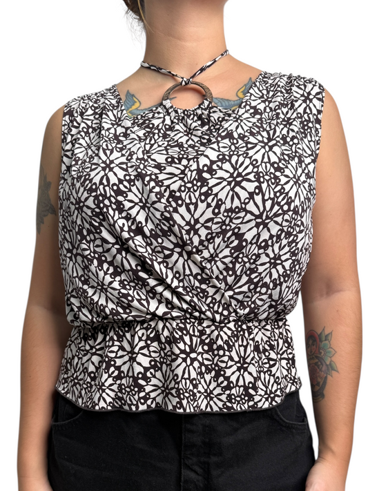 Y2K AB Studio Top Halter Estampado - Talla S/M