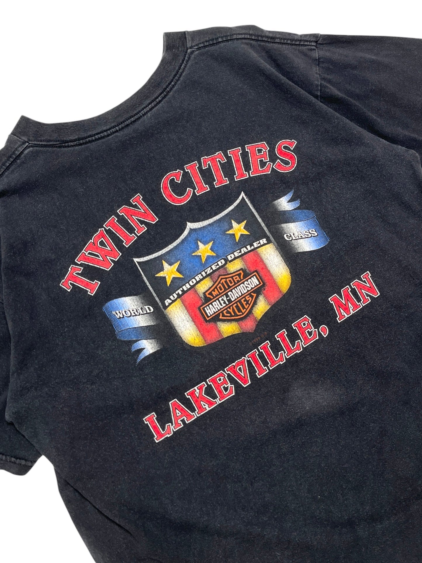 1999 Harley Davidson Twin Cities Lakeville T-Shirt - Talla XL Boxy fit