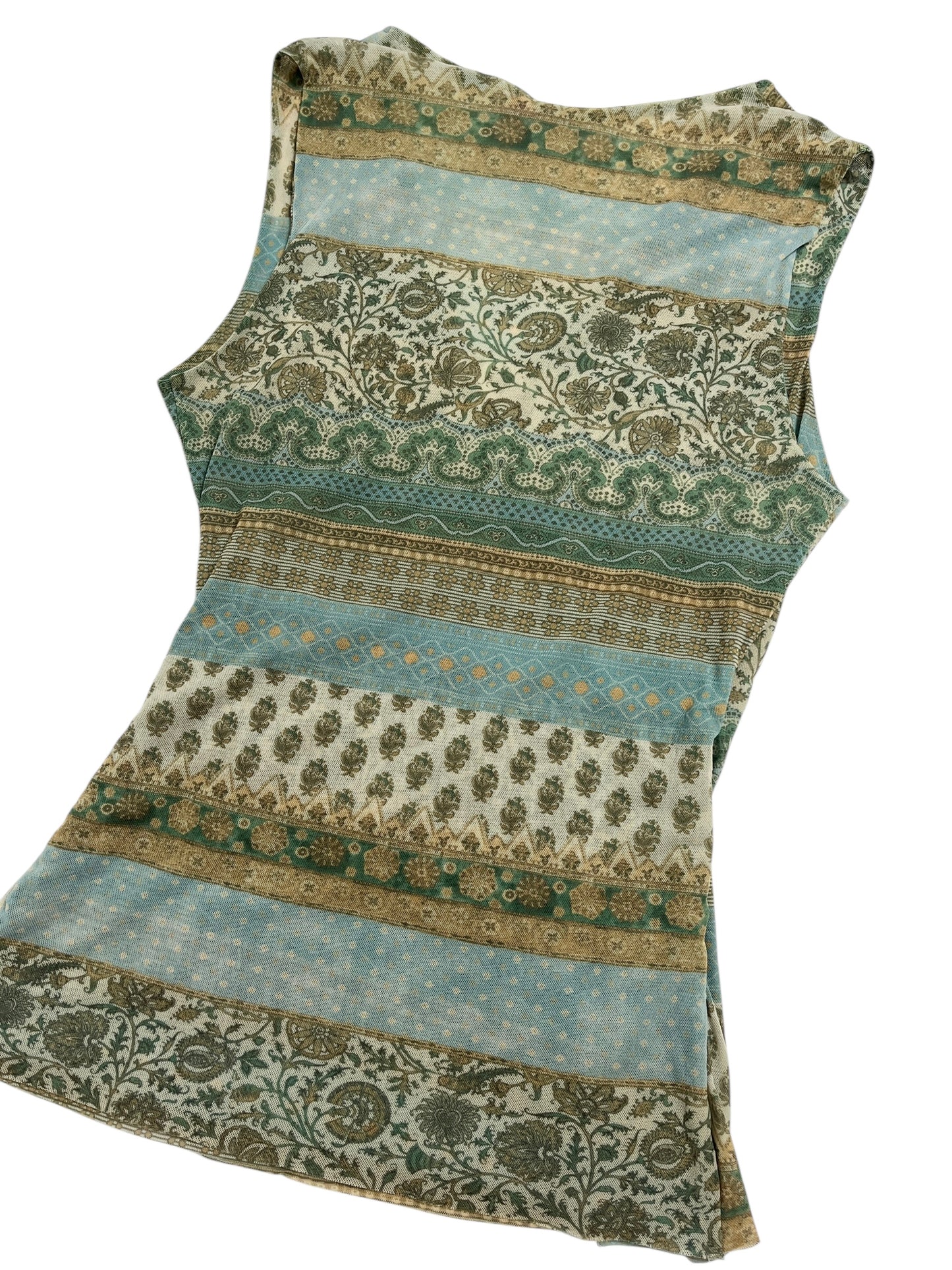 Y2K Sweet Pea Top Cruzado Estampado - Talla M/L