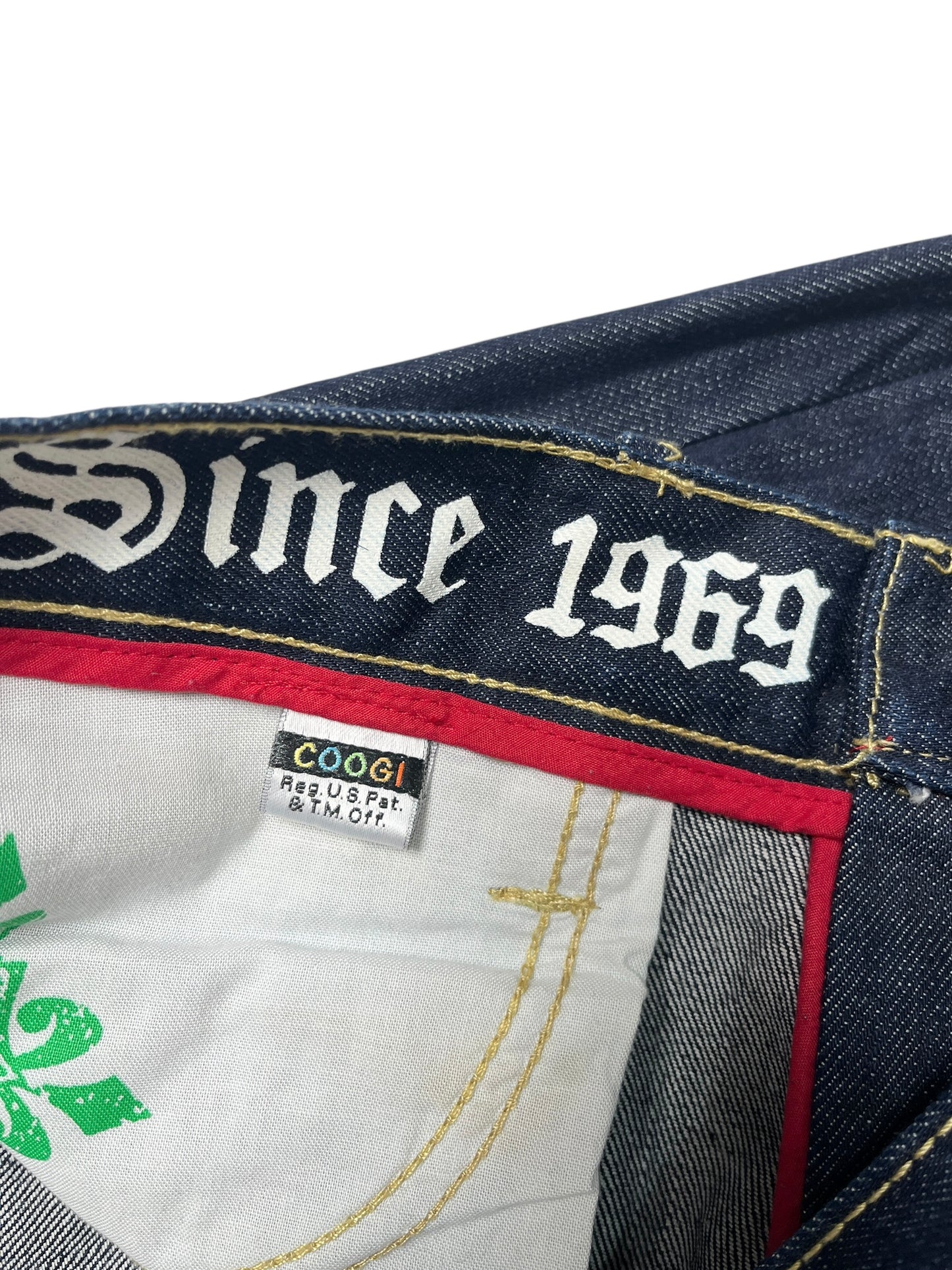 Y2K Coogi Baggy Denim Pant Azul Oscuro (NUEVO) - Talla 38