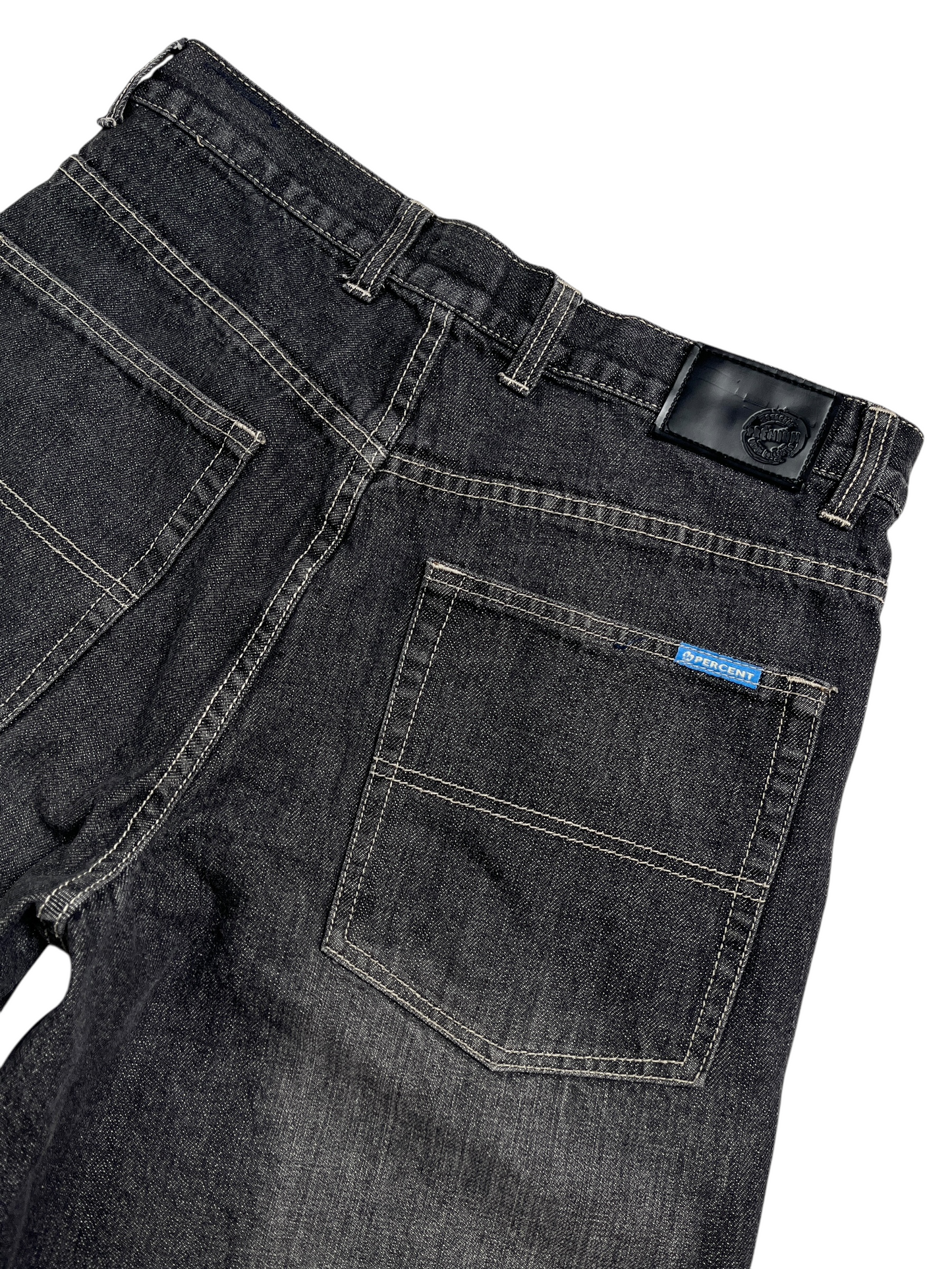 Y2K Percent Jorts Negro - Talla 33