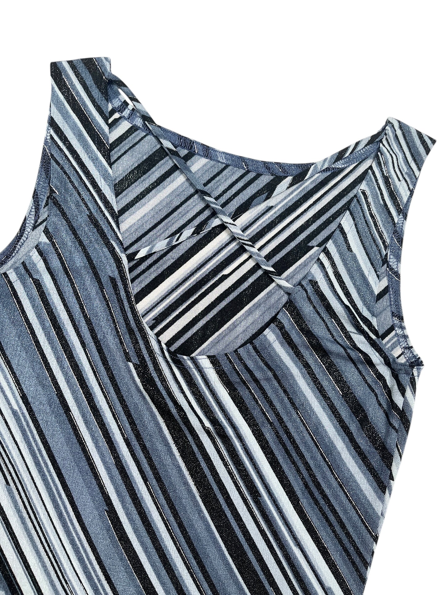 Y2K A.Byer Top Brillante Azul/Negro - Talla S