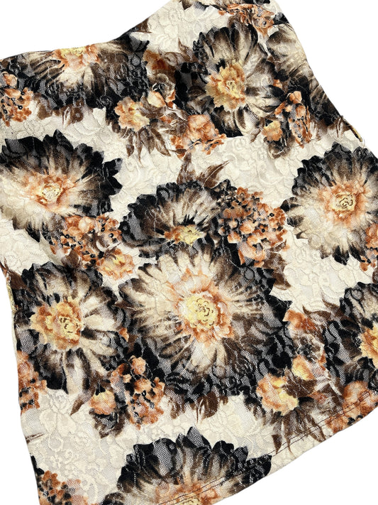 Y2K Floral Focus Top Tipo Corsé - Talla S