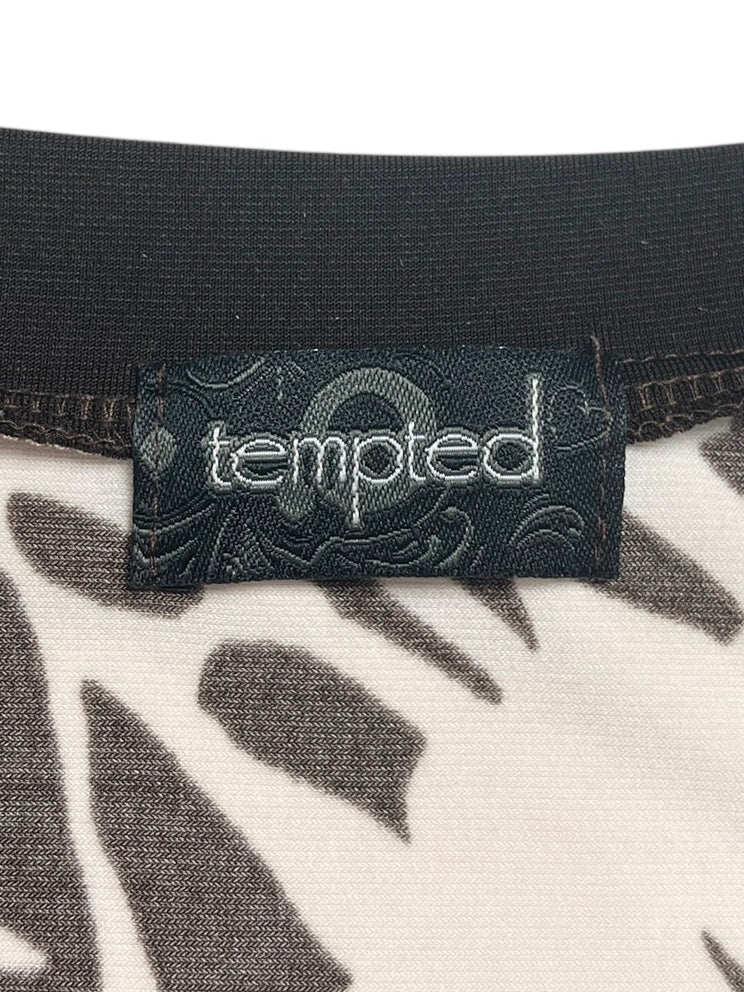 Y2K Tempted Top Cruzado Blanco y Marrón - Talla S/M