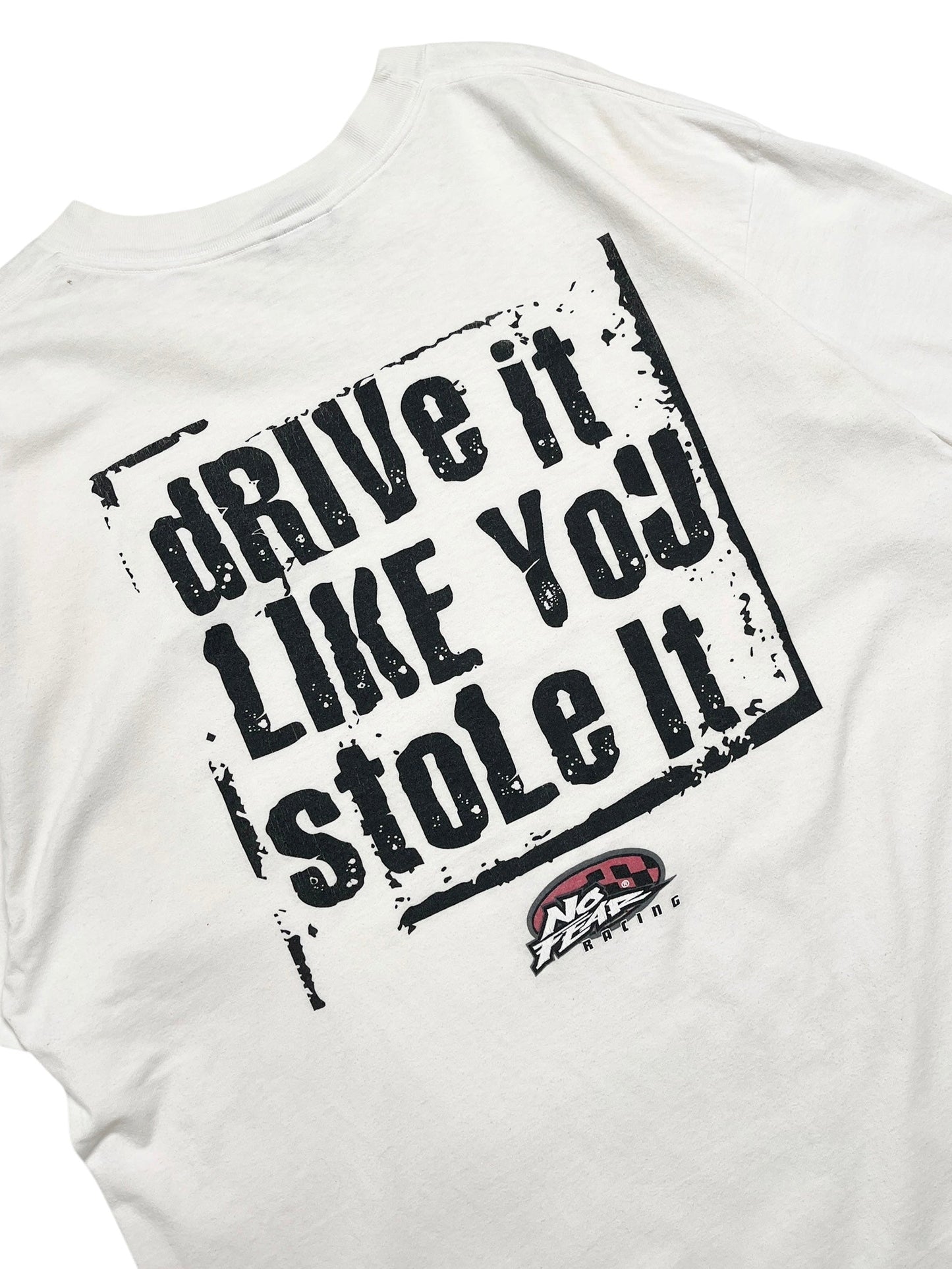 1990s No Fear “Drive It Like You Stole It” T-Shirt - Talla XXL