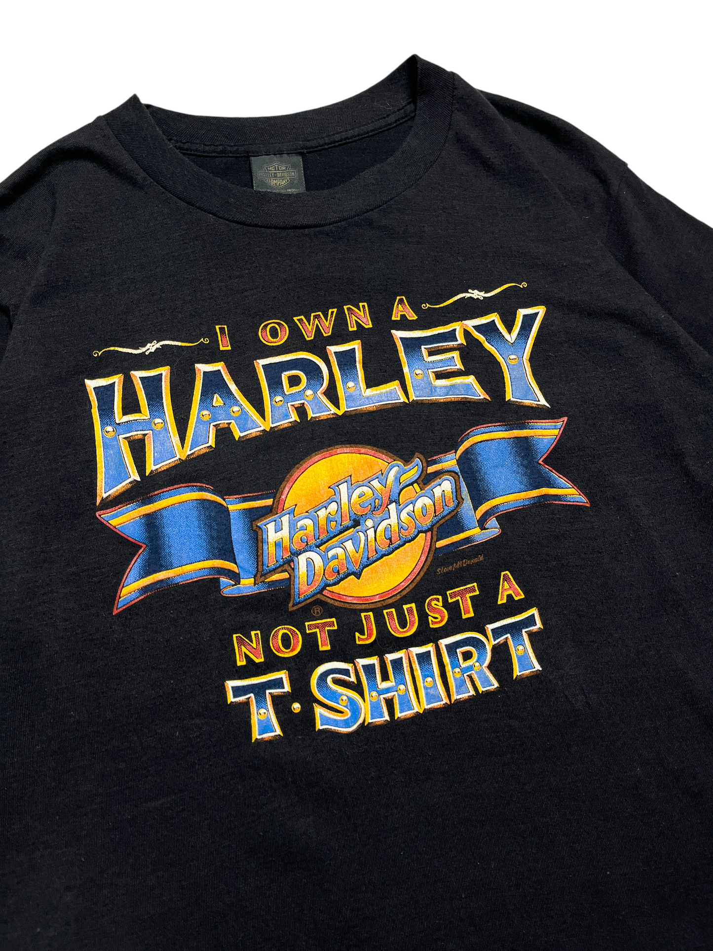 1980s Harley Davidson 3D Emblem T-shirt - Size L