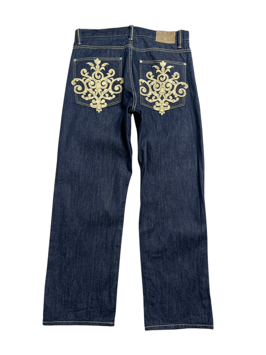Y2K Coogi Baggy Denim Pant Azul Oscuro (NUEVO) - Talla 38