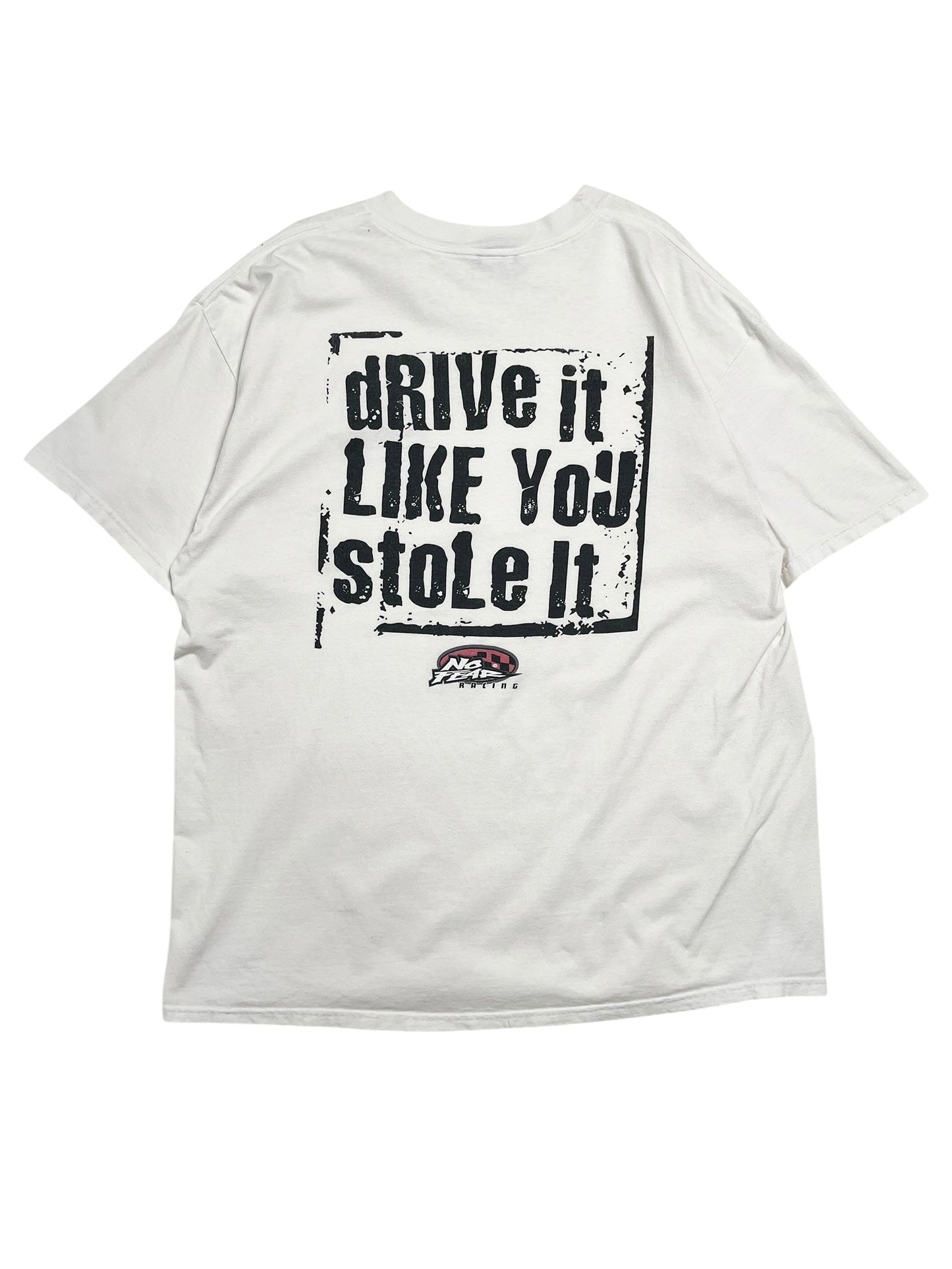 1990s No Fear “Drive It Like You Stole It” T-Shirt - Talla XXL
