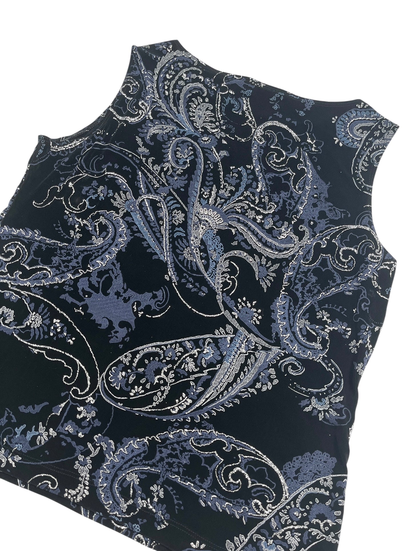 Y2K Chicos Top estampado azul con brillo - Talla L/XL