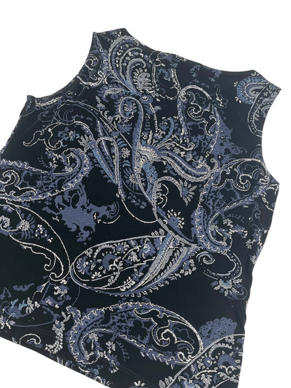 Y2K Chicos Top estampado azul con brillo - Talla L/XL