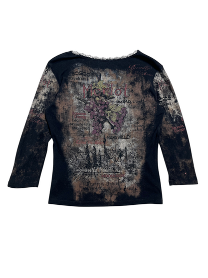 Y2K Cactus manga 3/4 Top - Talla S