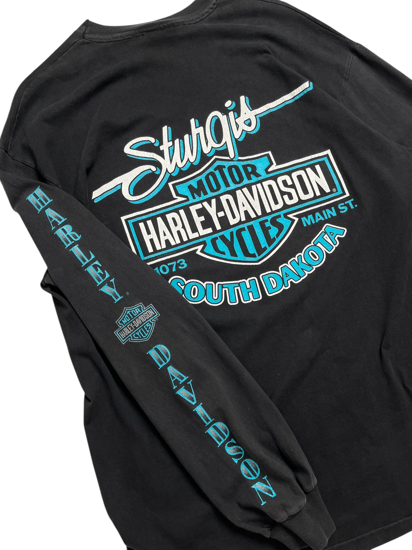 1990 Harley Davidson Sturgis South Dakota T-shirt - Talla L