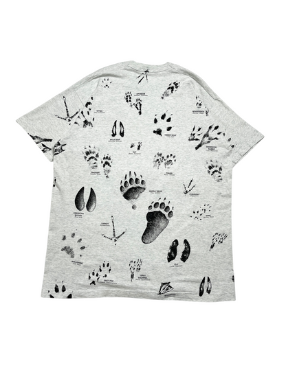 1990s Huellas de animales T-shirt - Talla XXL