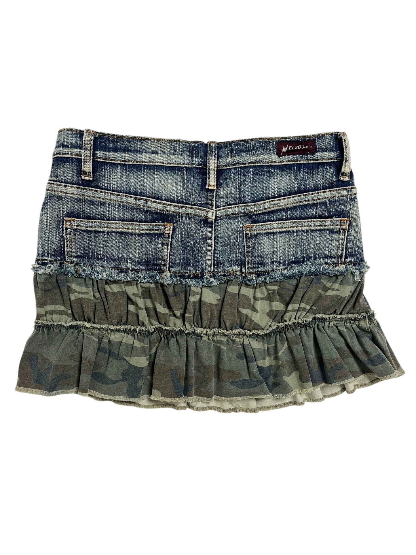 Y2K Neeso Denim+Camuflaje Falda - Talla S
