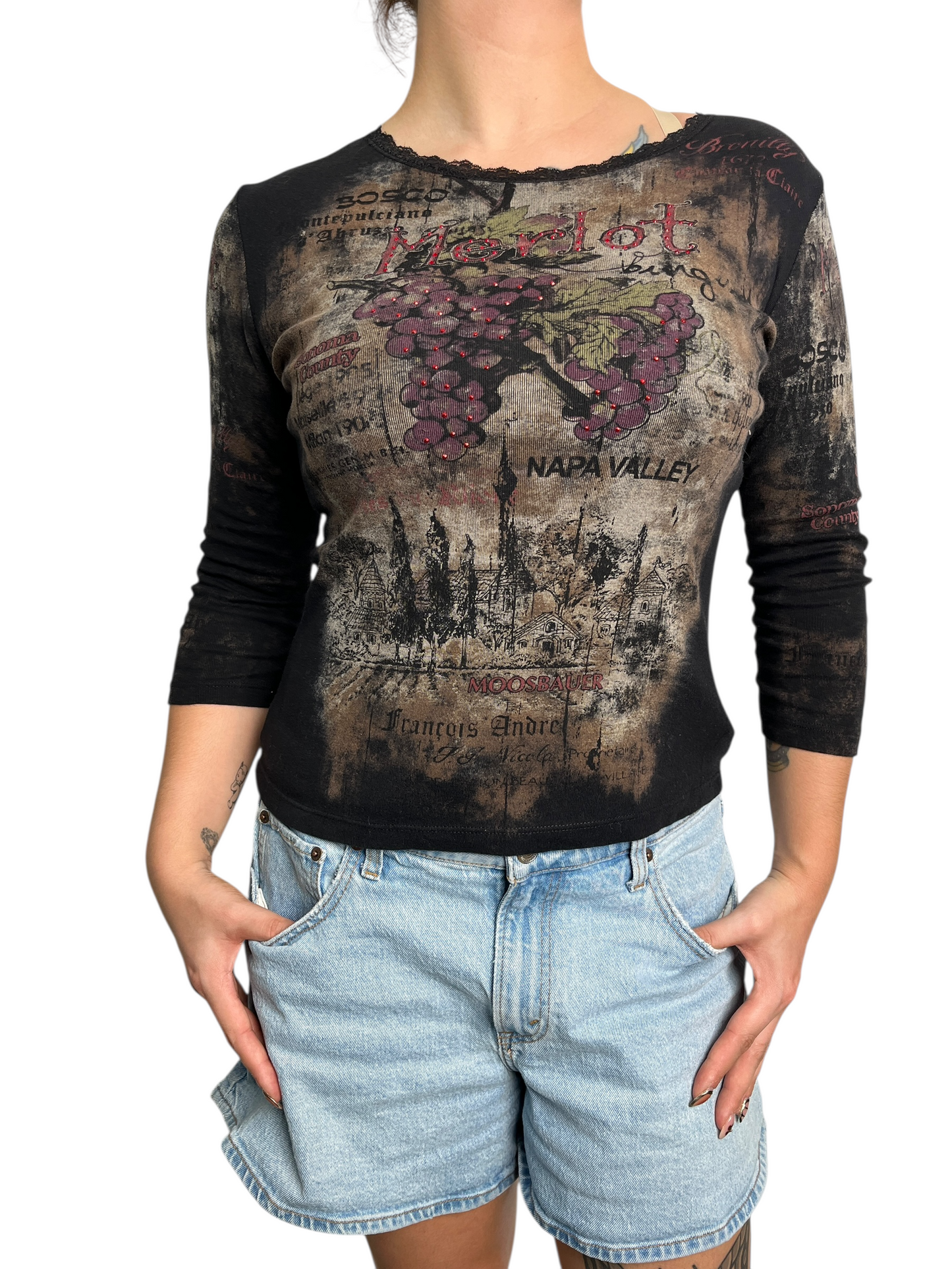 Y2K Cactus manga 3/4 Top - Talla S