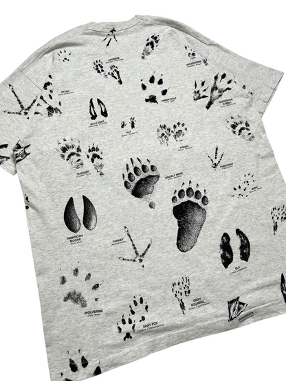 1990s Huellas de animales T-shirt - Talla XXL