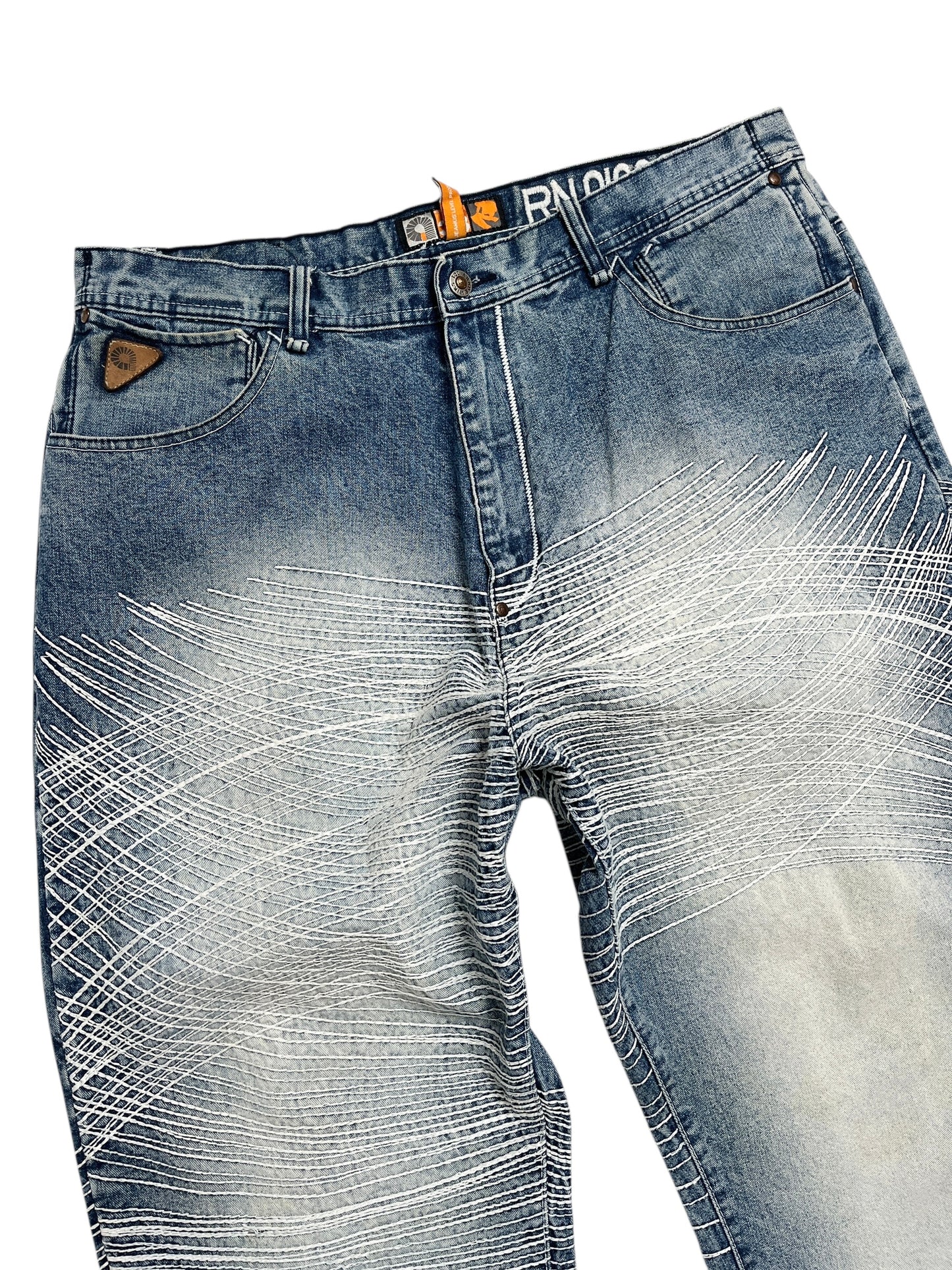 Y2K Akademiks Baggy Denim Pant Azul - Talla 38