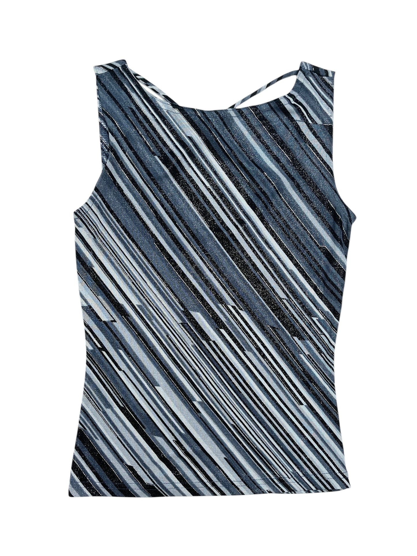 Y2K A.Byer Top Brillante Azul/Negro - Talla S