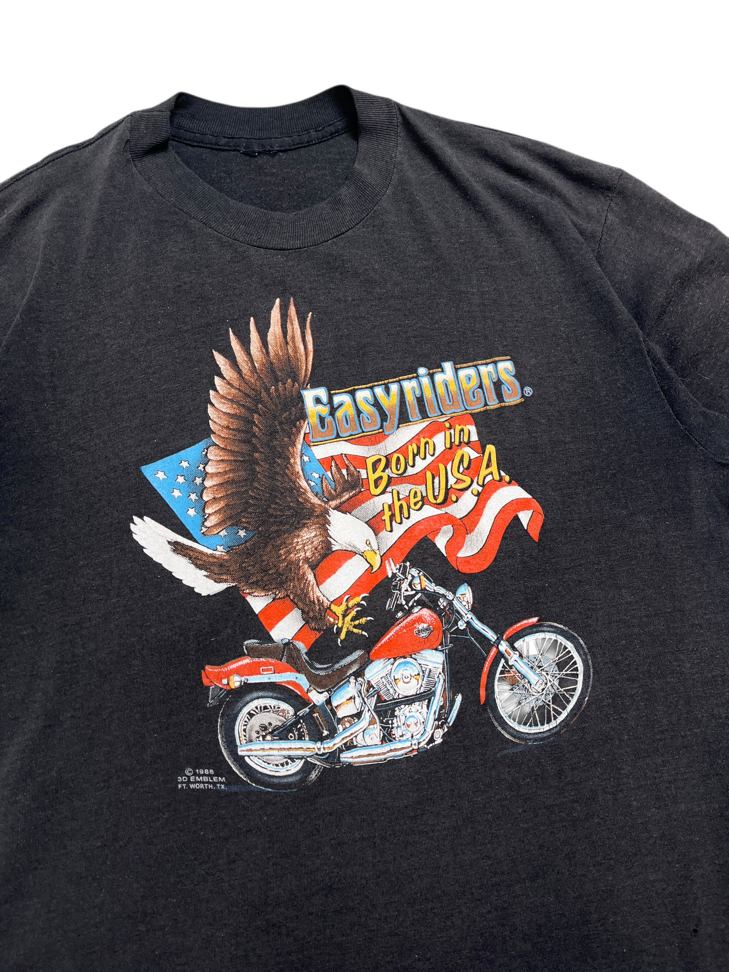 1986 3D Emblem Easyriders Born in the USA T-shirt - Talla M