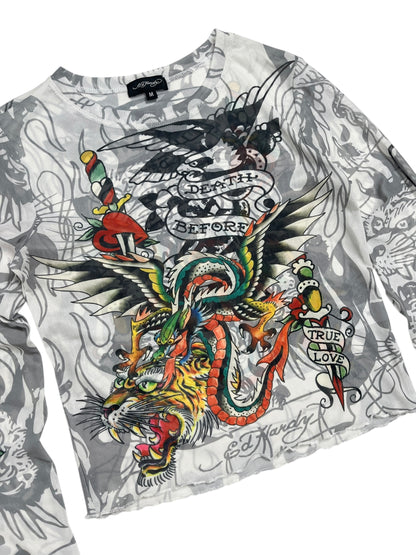 Y2K Ed Hardy Mesh Top - Talla S/M