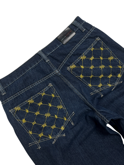Y2K FUBU Denim Baggy Pant Azul oscuro- Talla 36