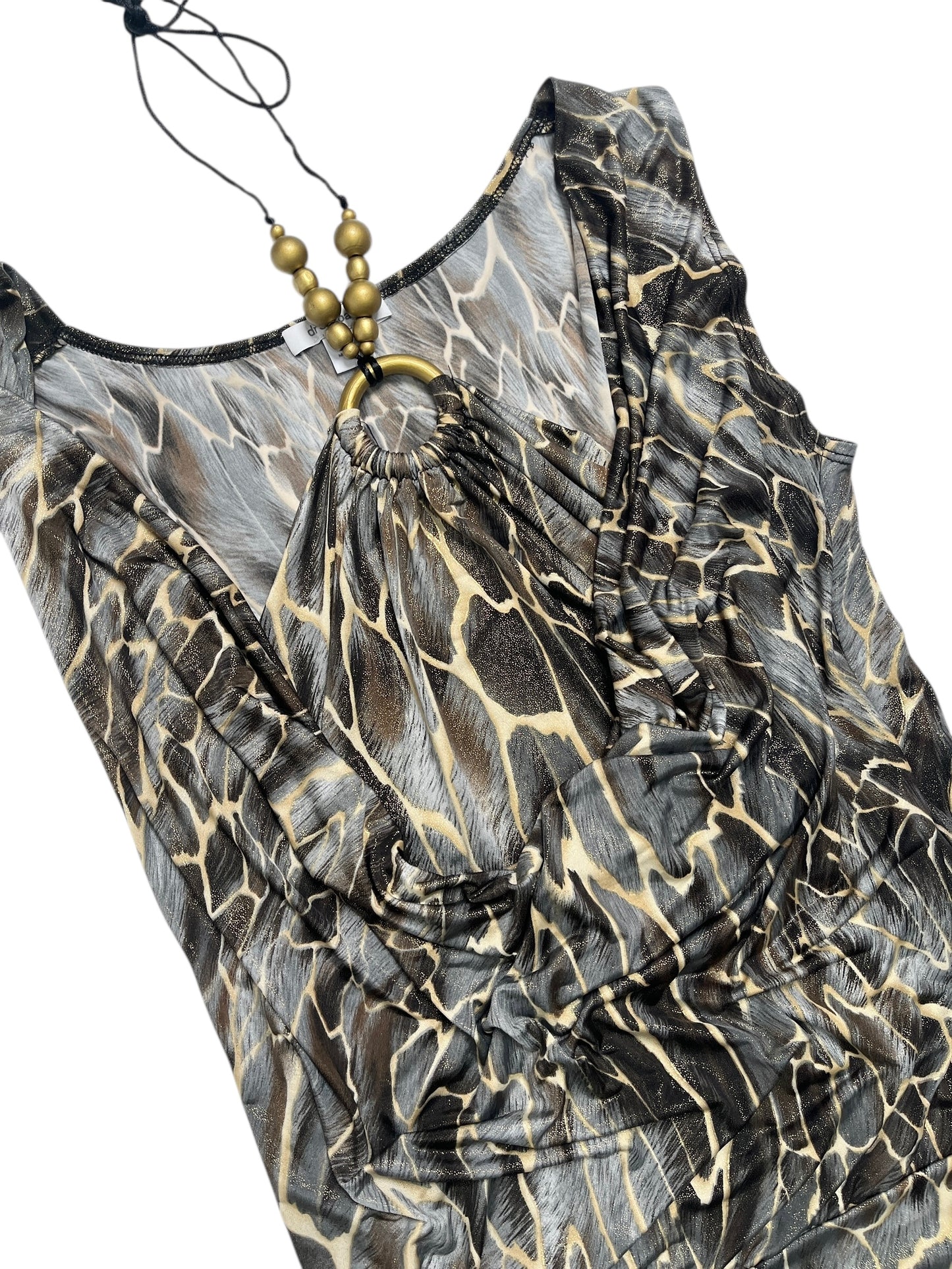 Y2K Dressbarn Top drapeado Animal Print - Talla M/L