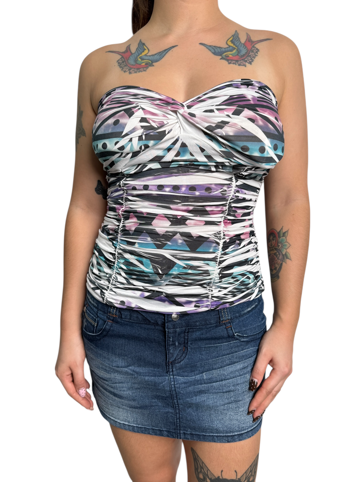 Y2K Dots Top Strapless - Talla M