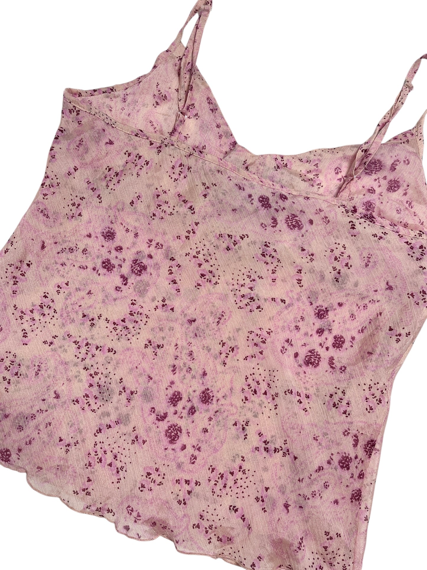 Y2K Kombiworld Top rosa con estampado floral - Talla M