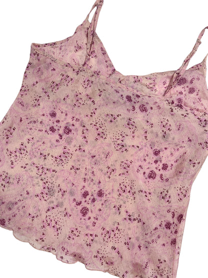 Y2K Kombiworld Top rosa con estampado floral - Talla M