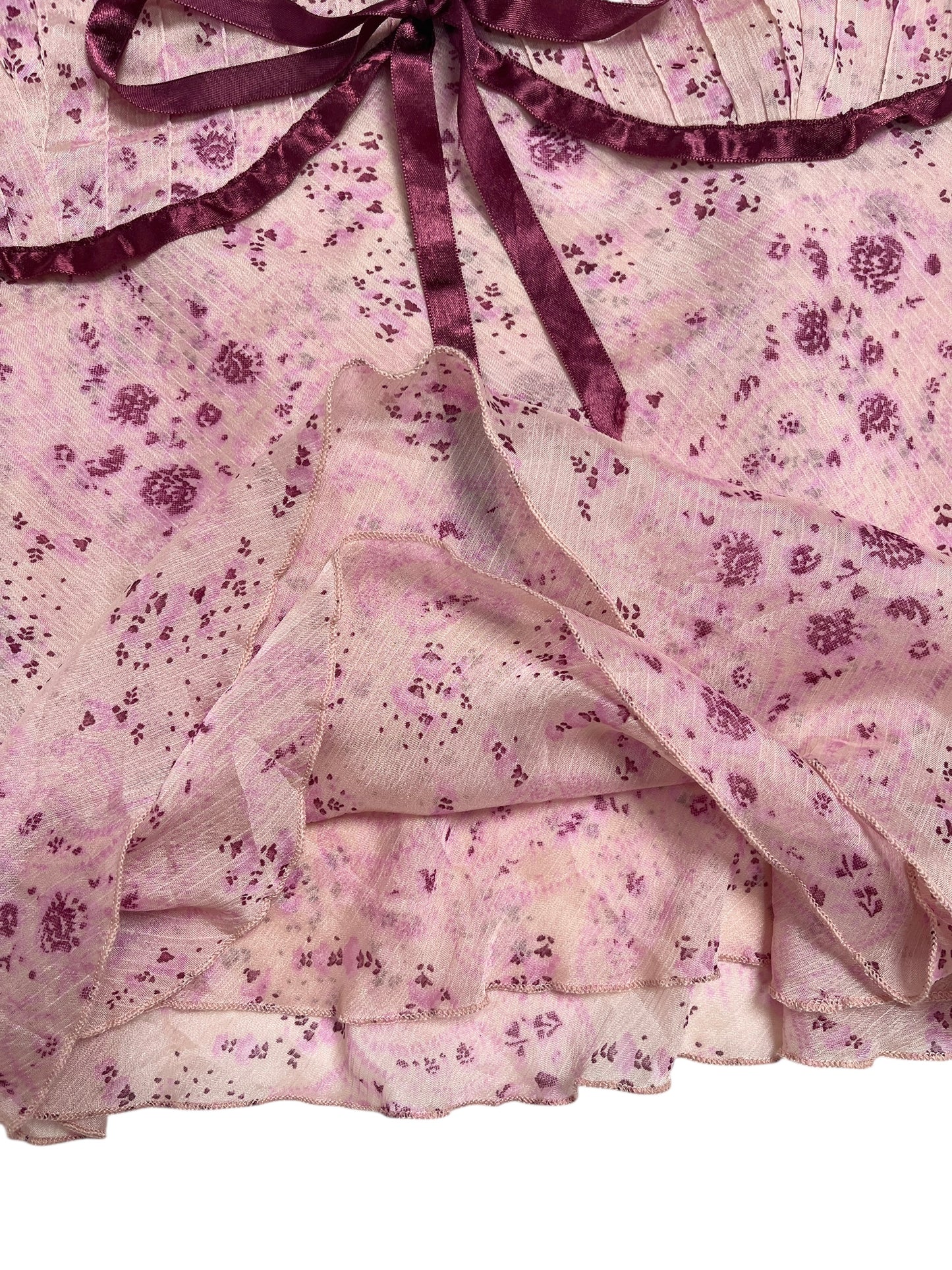 Y2K Kombiworld Top rosa con estampado floral - Talla M