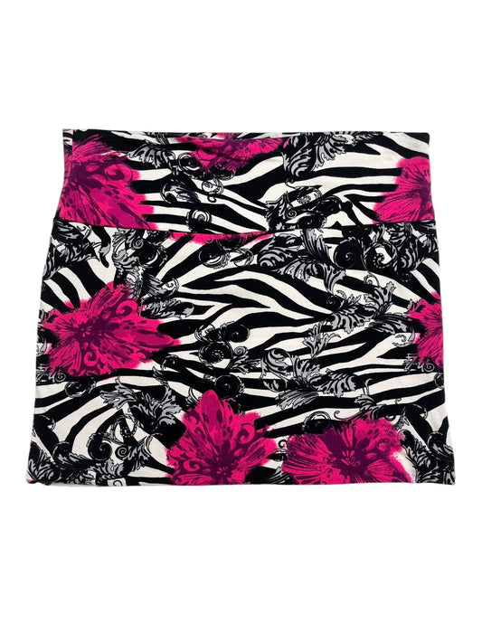 Y2K Body Central Falda Stretch Estampada Zebra Y Flores - Talla L