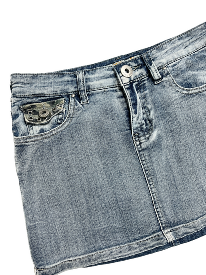 Y2K True People Denim Mini Falda - Talla XS