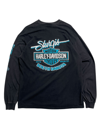 1990 Harley Davidson Sturgis South Dakota T-shirt - Talla L
