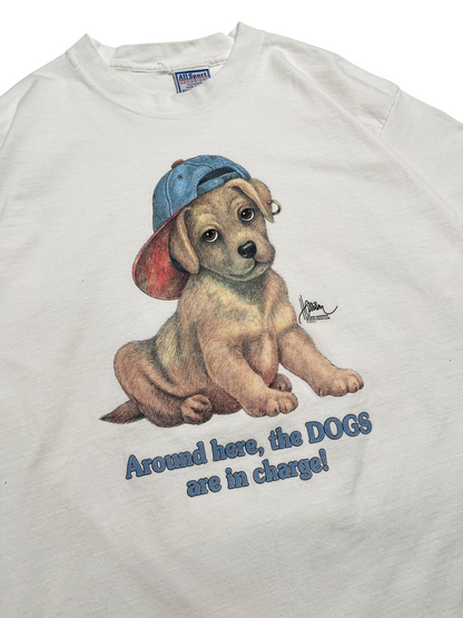 1990s Around here, the Dogs are in charge t-shirt - Talla L