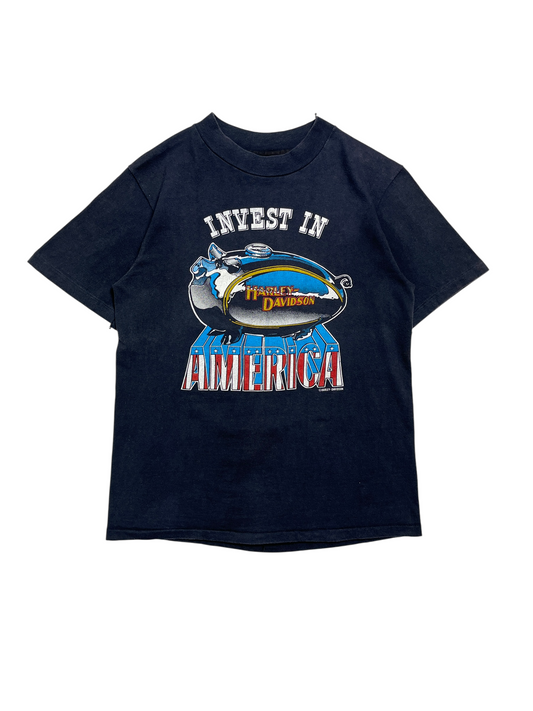 1982 Harley Davidson Invest in America T-shirt - Talla S