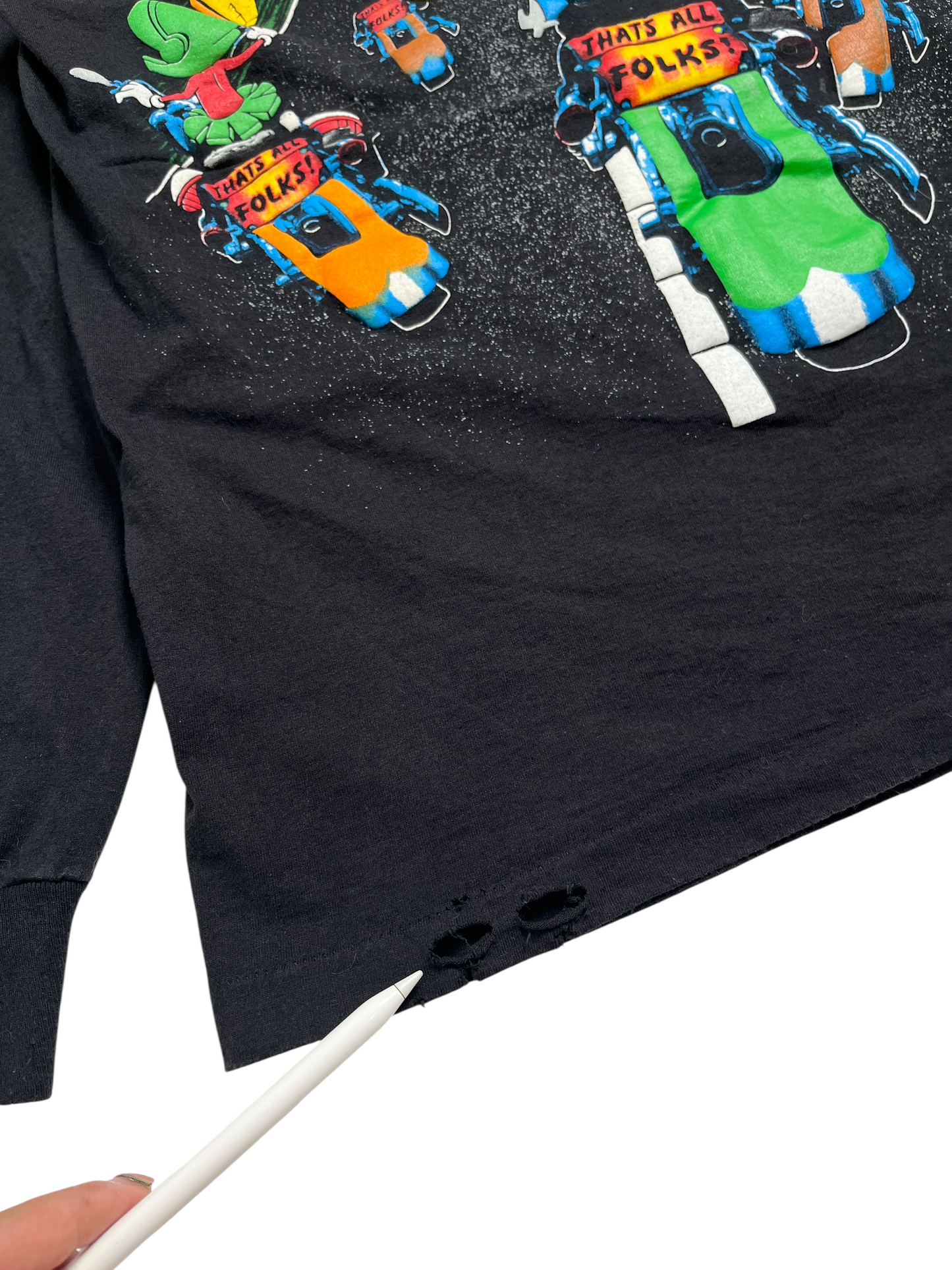 1993 Looney Tunes Thats All Folks t-shirt manga larga - Talla L