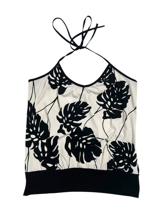 Y2K Lipsy Top Halter Estampado Hojas Tropicales - Talla S/M