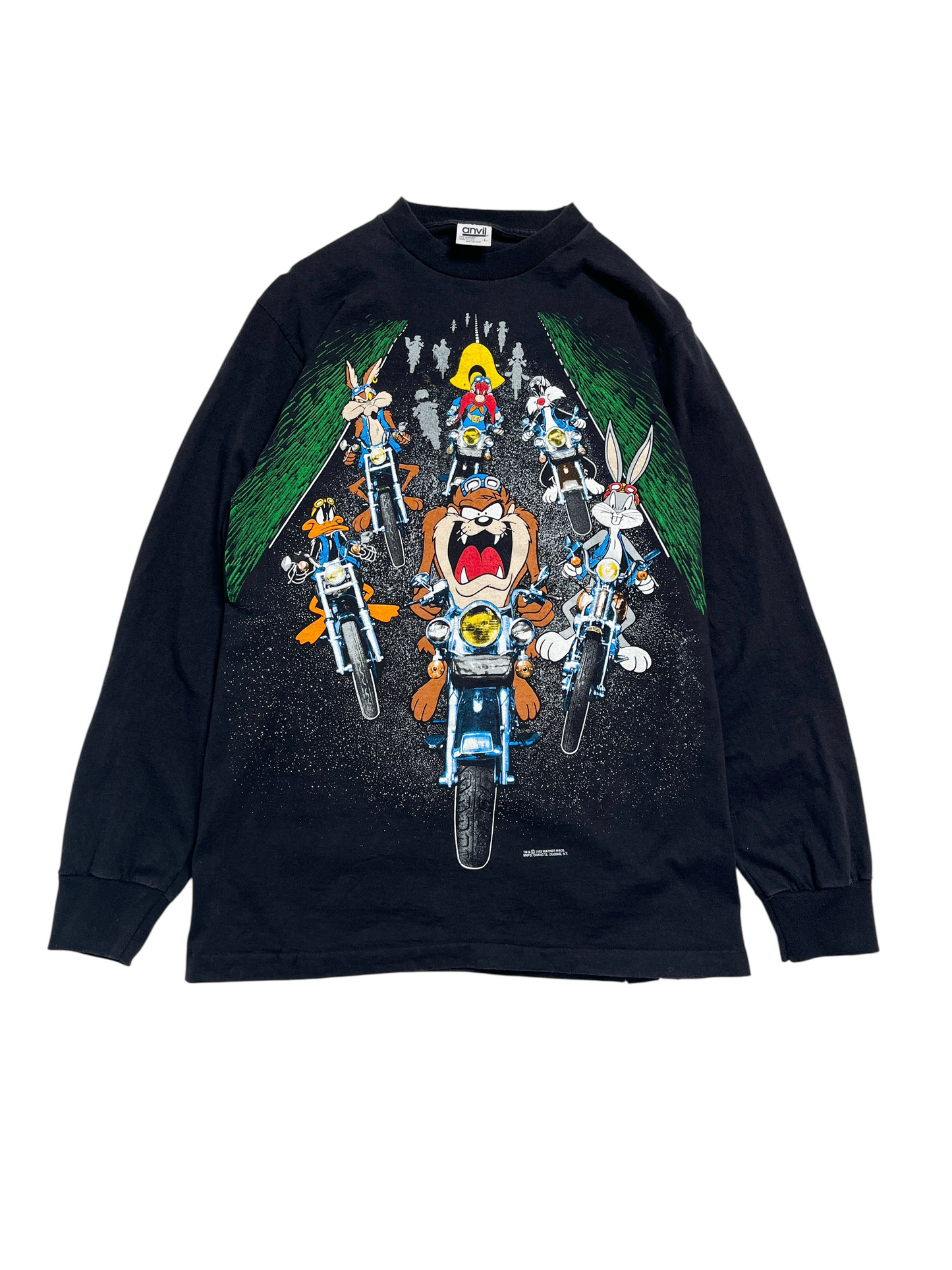 1993 Looney Tunes Thats All Folks t-shirt manga larga - Talla L