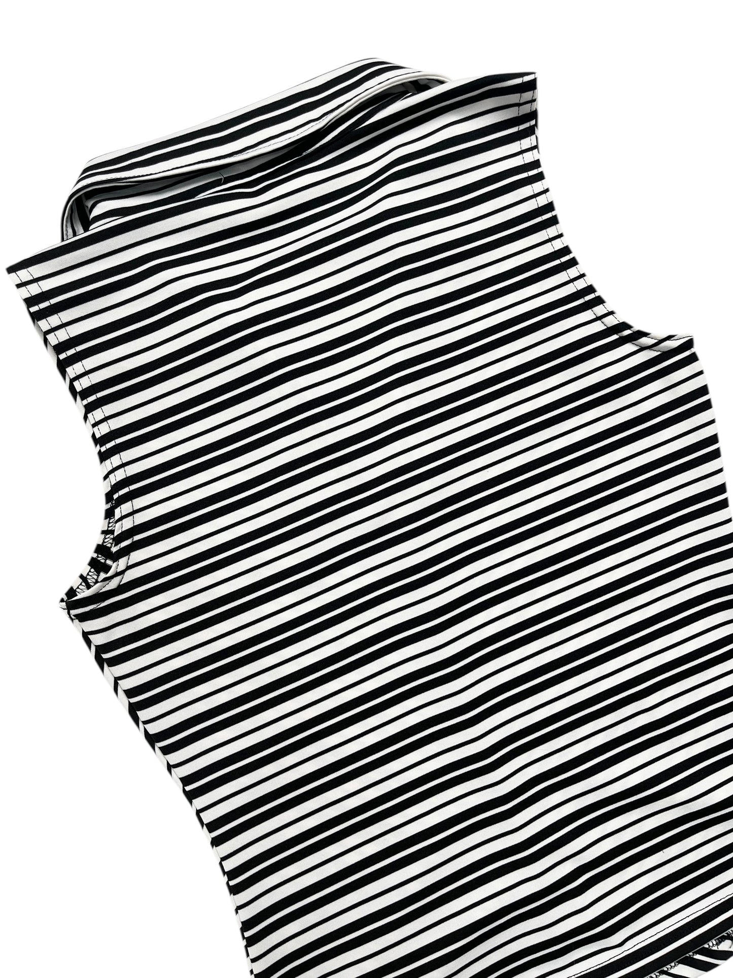Y2K Byer California Top Tank Estilo Polo (Rayas blanco/negro) - Talla S/M