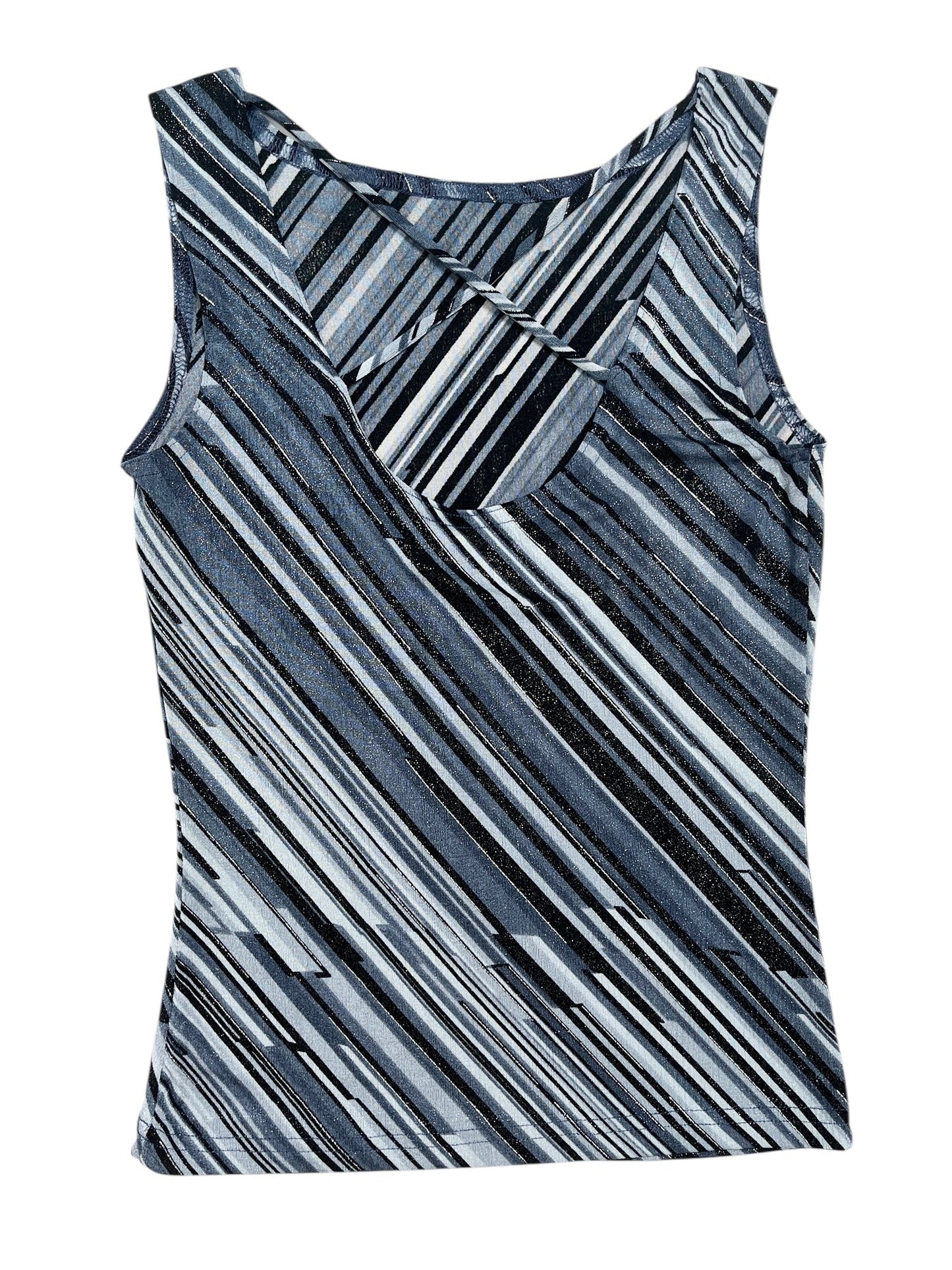 Y2K A.Byer Top Brillante Azul/Negro - Talla S