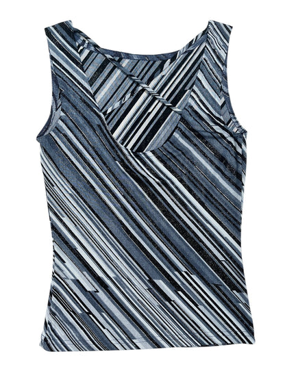 Y2K A.Byer Top Brillante Azul/Negro - Talla S