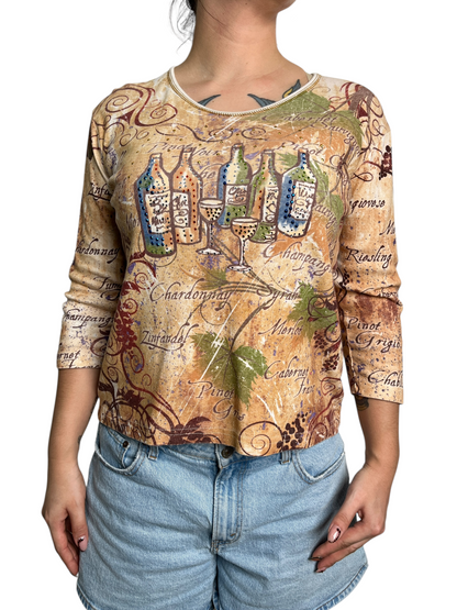 Y2K Cactus Bay manga 3/4 Top - Talla M/L
