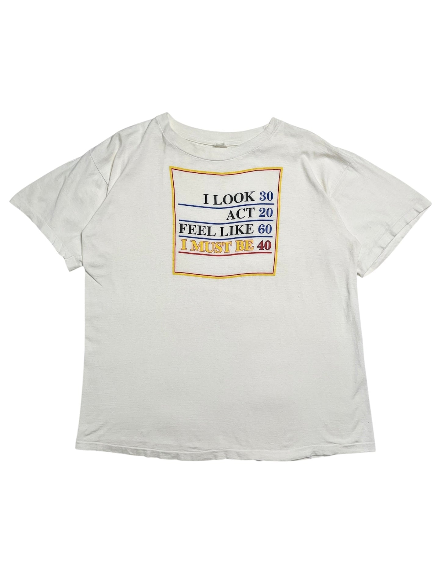 1990s Humor Edad t-shirt - Talla XL Boxy Fit