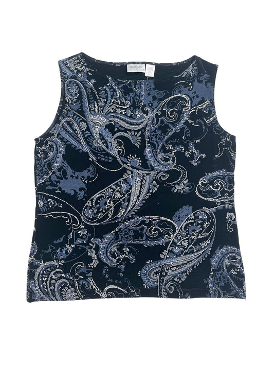 Y2K Chicos Top estampado azul con brillo - Talla L/XL