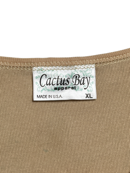 Y2K Cactus Bay Apparel manga 3/4 Top - Talla XL