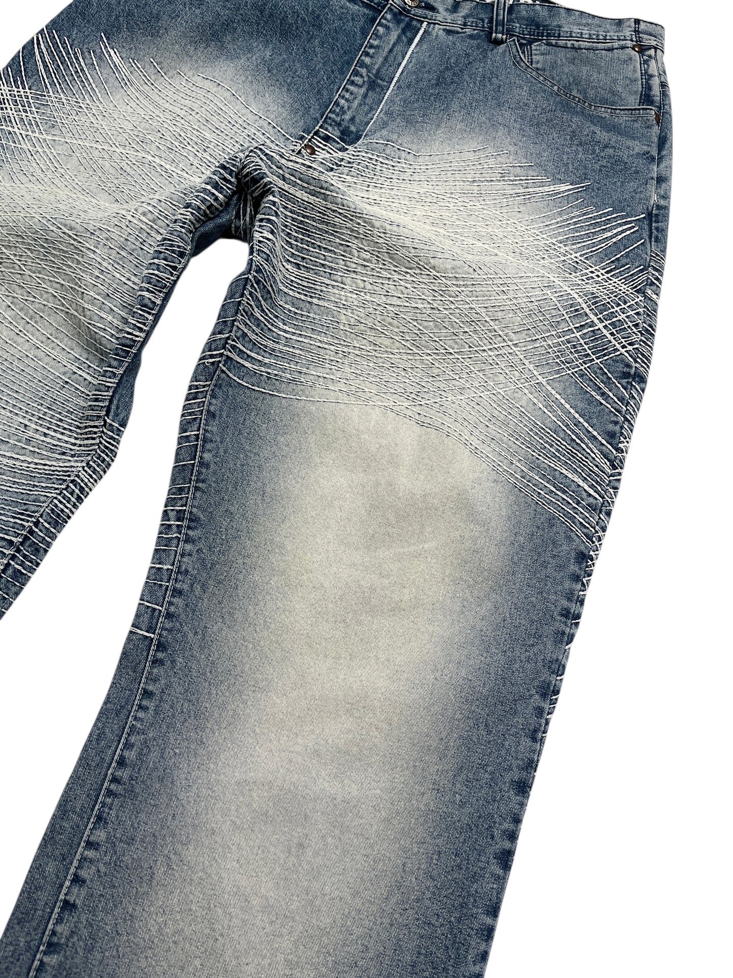 Y2K Akademiks Baggy Denim Pant Azul - Talla 38