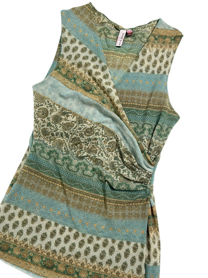 Y2K Sweet Pea Top Cruzado Estampado - Talla M/L