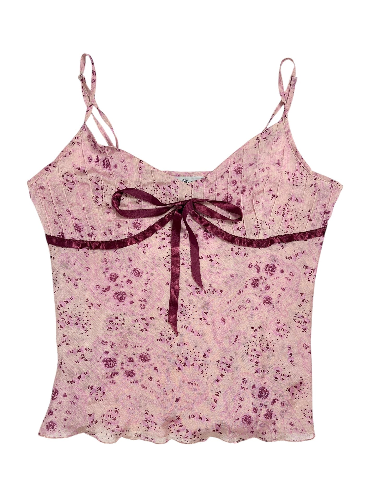 Y2K Kombiworld Top rosa con estampado floral - Talla M