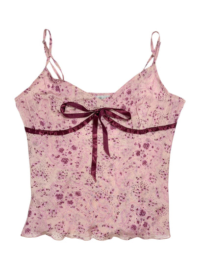Y2K Kombiworld Top rosa con estampado floral - Talla M
