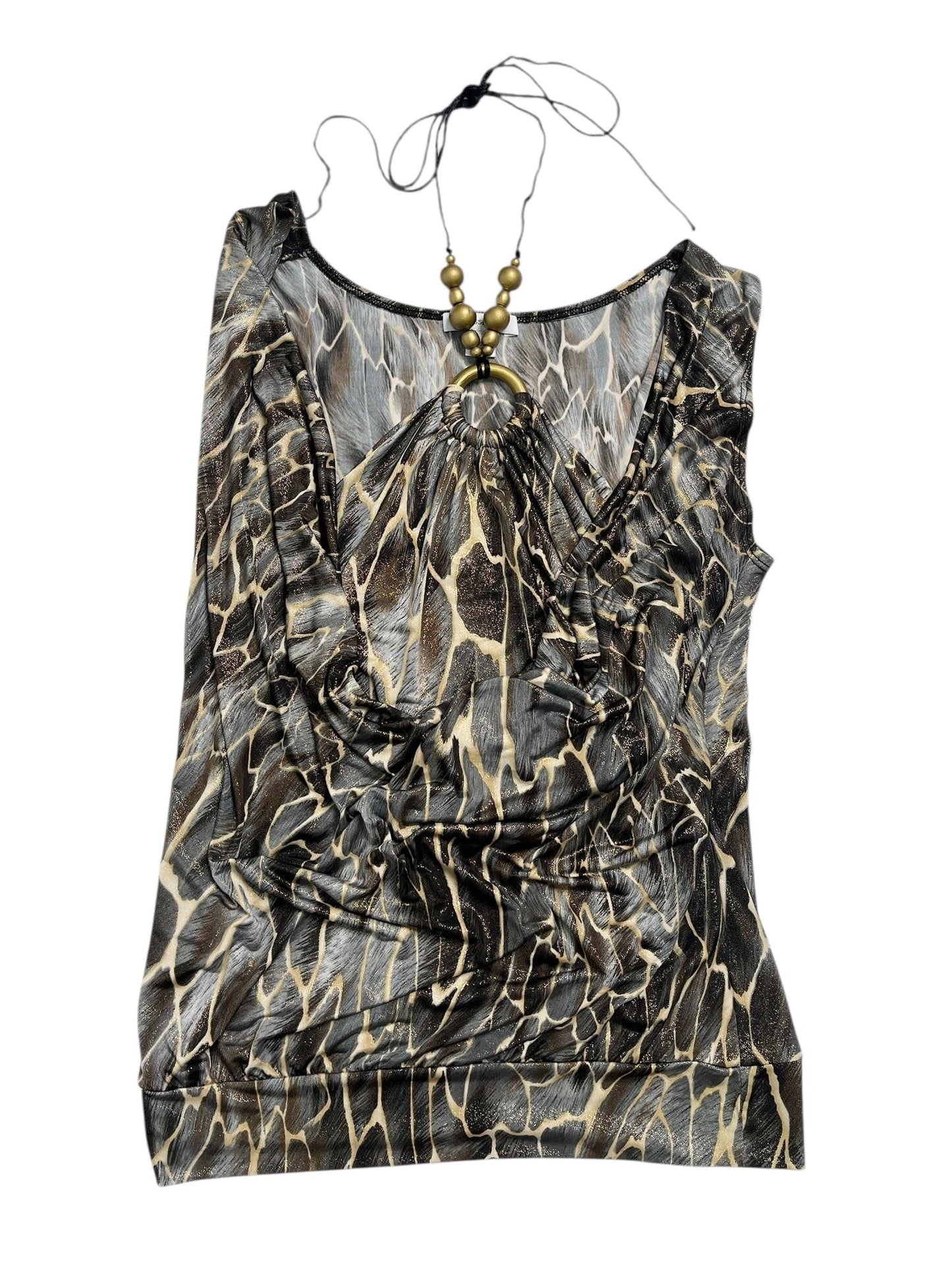 Y2K Dressbarn Top drapeado Animal Print - Talla M/L